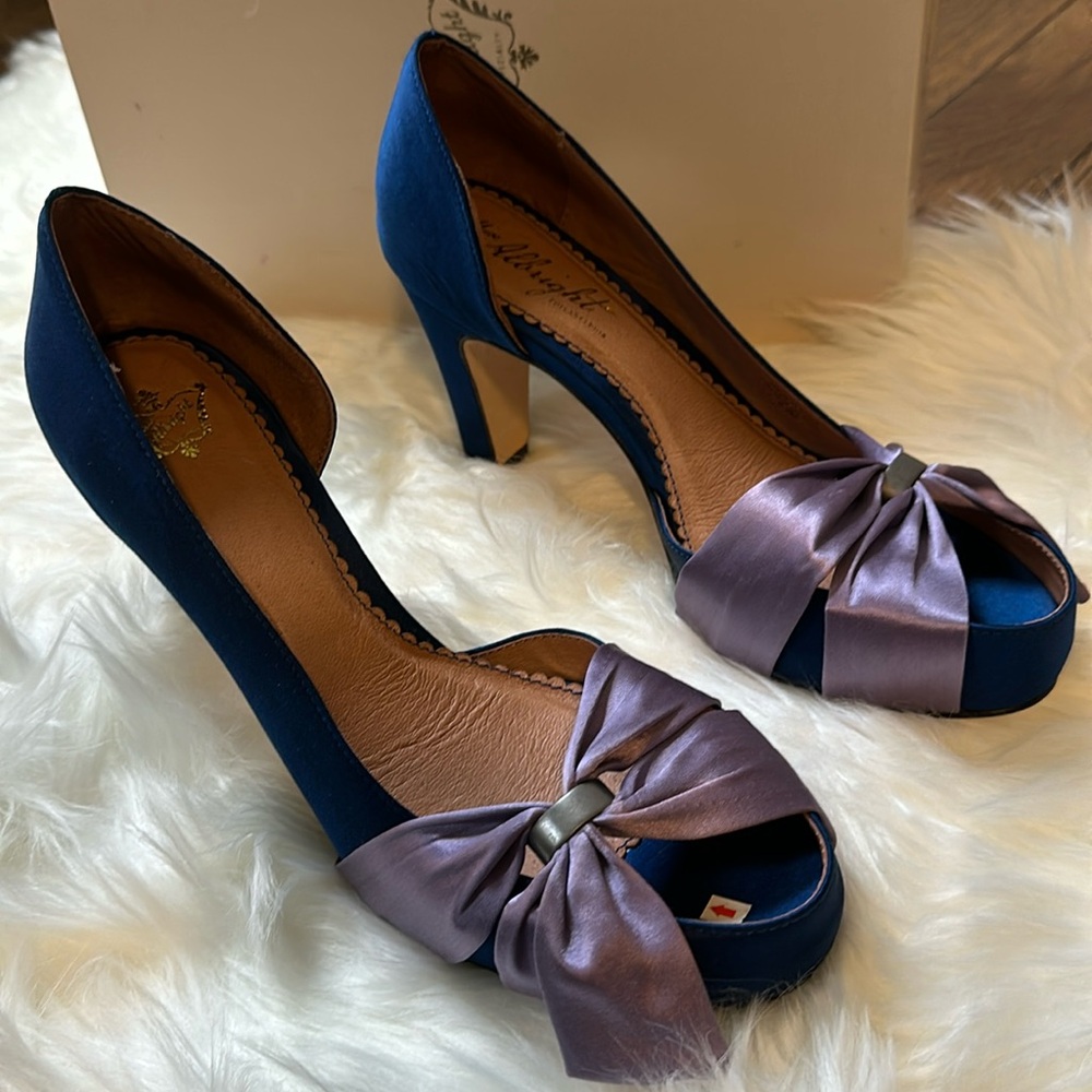 New in Box! Miss Albright (Anthropologie) Satin Peeptoe Pumps, Size 8.5